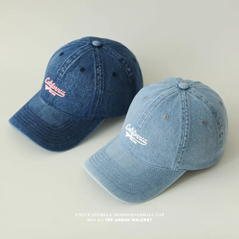 Stubble California Wash Denim Baseball Cap Men Women — feature 9