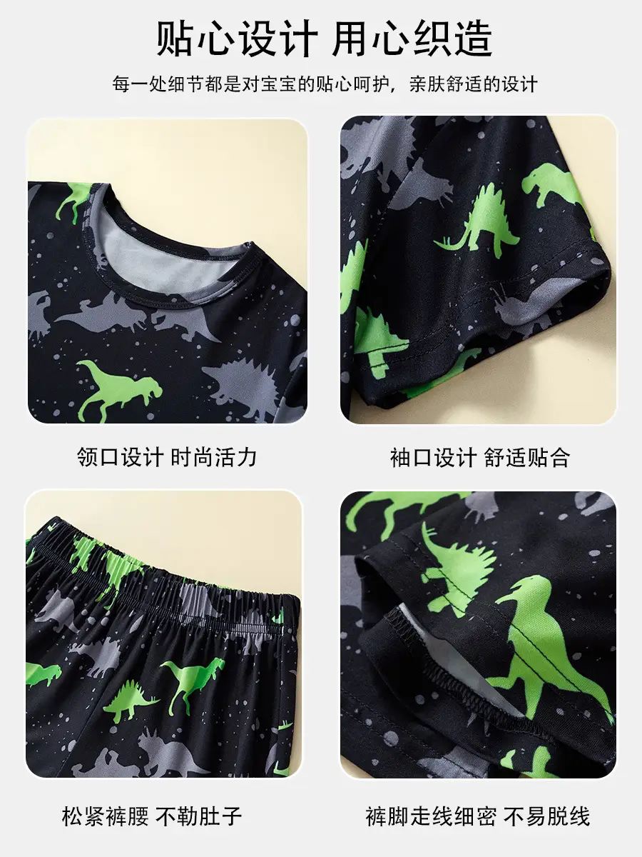 2025 Boys Dinosaur T-Shirt Cartoon Print Summer Wear - Image 6