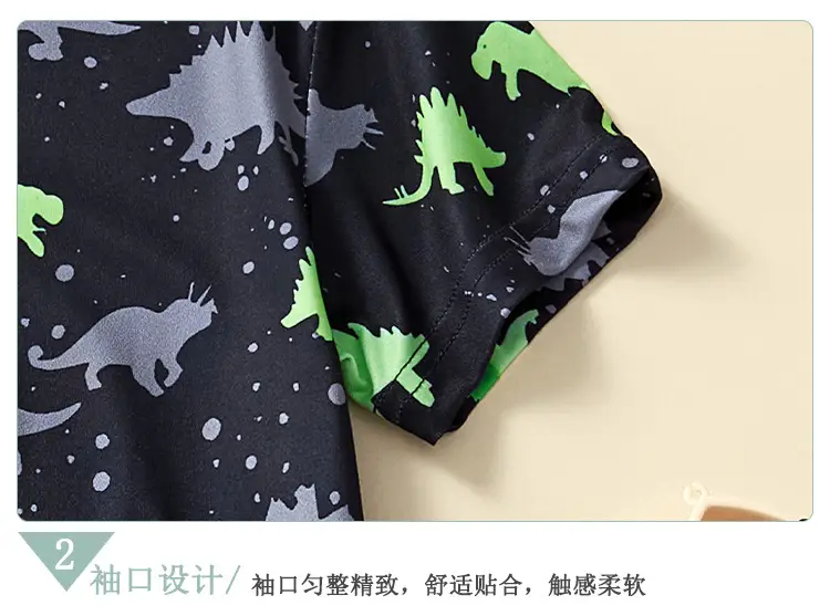 2025 Boys Dinosaur T-Shirt Cartoon Print Summer Wear — feature 11