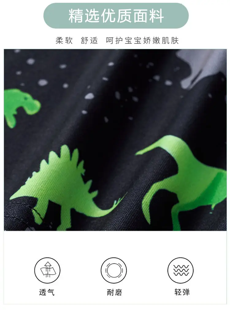 2025 Boys Dinosaur T-Shirt Cartoon Print Summer Wear — feature 3