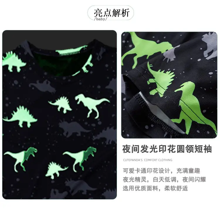 2025 Boys Dinosaur T-Shirt Cartoon Print Summer Wear — feature 9