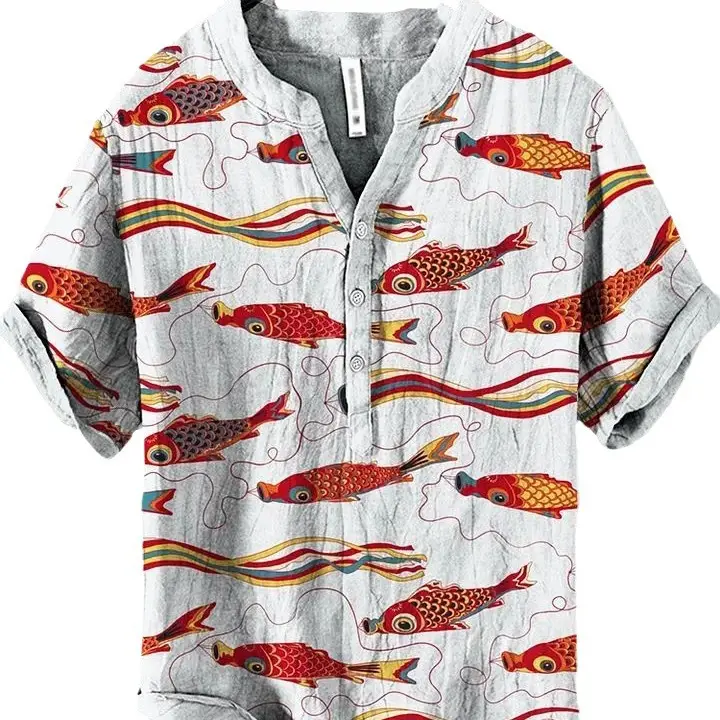2024 3D Digital Print Hawaiian Shirt Small Fish Series - Image 20