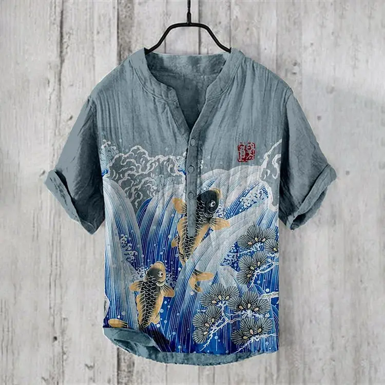 2024 3D Digital Print Hawaiian Shirt Small Fish Series - Image 12