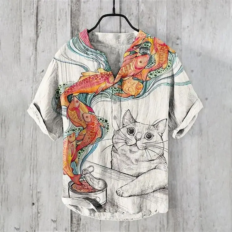 2024 3D Digital Print Hawaiian Shirt Small Fish Series - Image 6