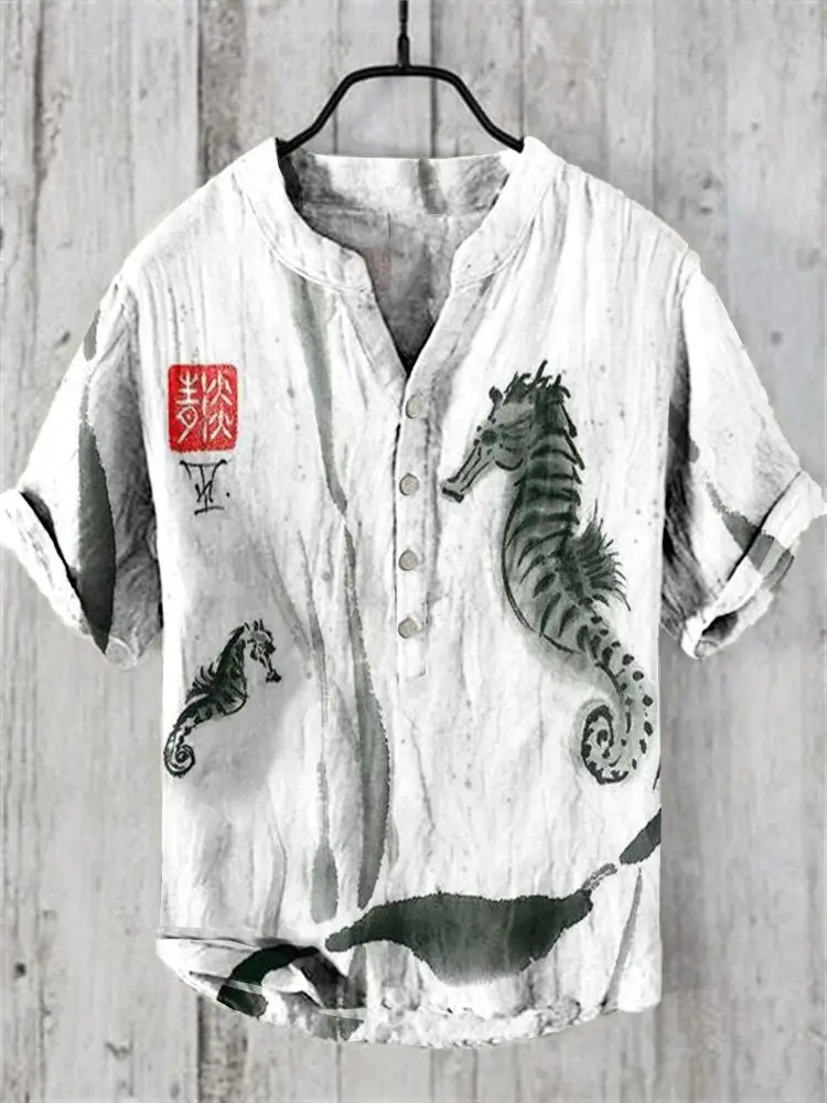 2024 3D Digital Print Hawaiian Shirt Small Fish Series - Image 9