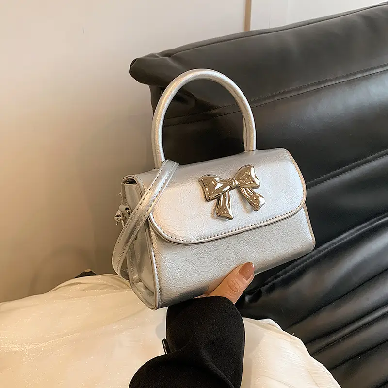 White Bow Shoulder Crossbody Bag 2024 Spring - Image 8