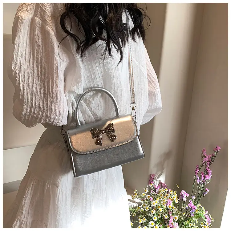 White Bow Shoulder Crossbody Bag 2024 Spring — feature 12