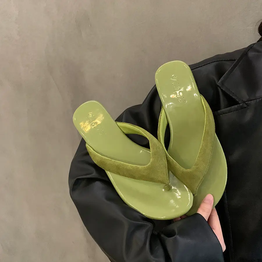 Flat Slippers Women's Summer Outer Wear New Korean-style Flip-flops French Retro Dress Elegant Toe Sandals - Image 6