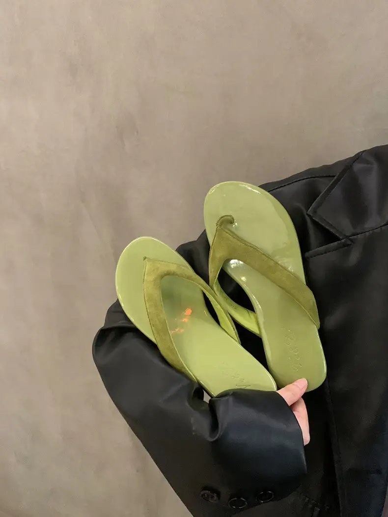 Flat Slippers Women's Summer Outer Wear New Korean-style Flip-flops French Retro Dress Elegant Toe Sandals — feature 14