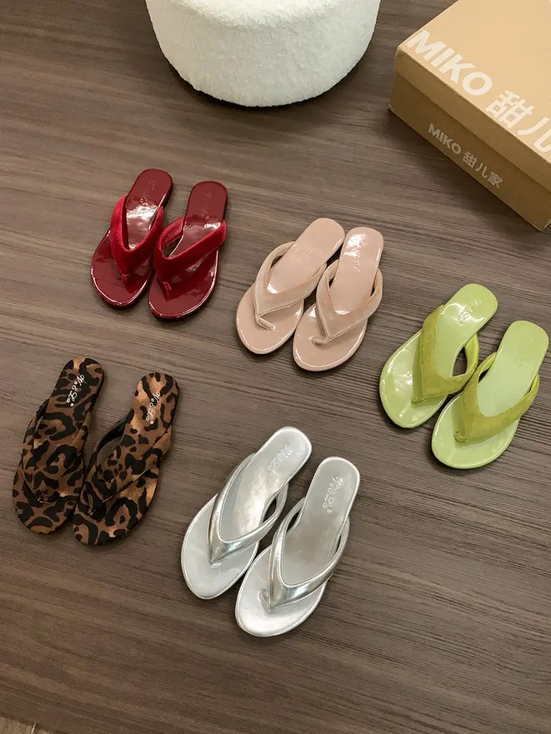 Flat Slippers Women's Summer Outer Wear New Korean-style Flip-flops French Retro Dress Elegant Toe Sandals — feature 4