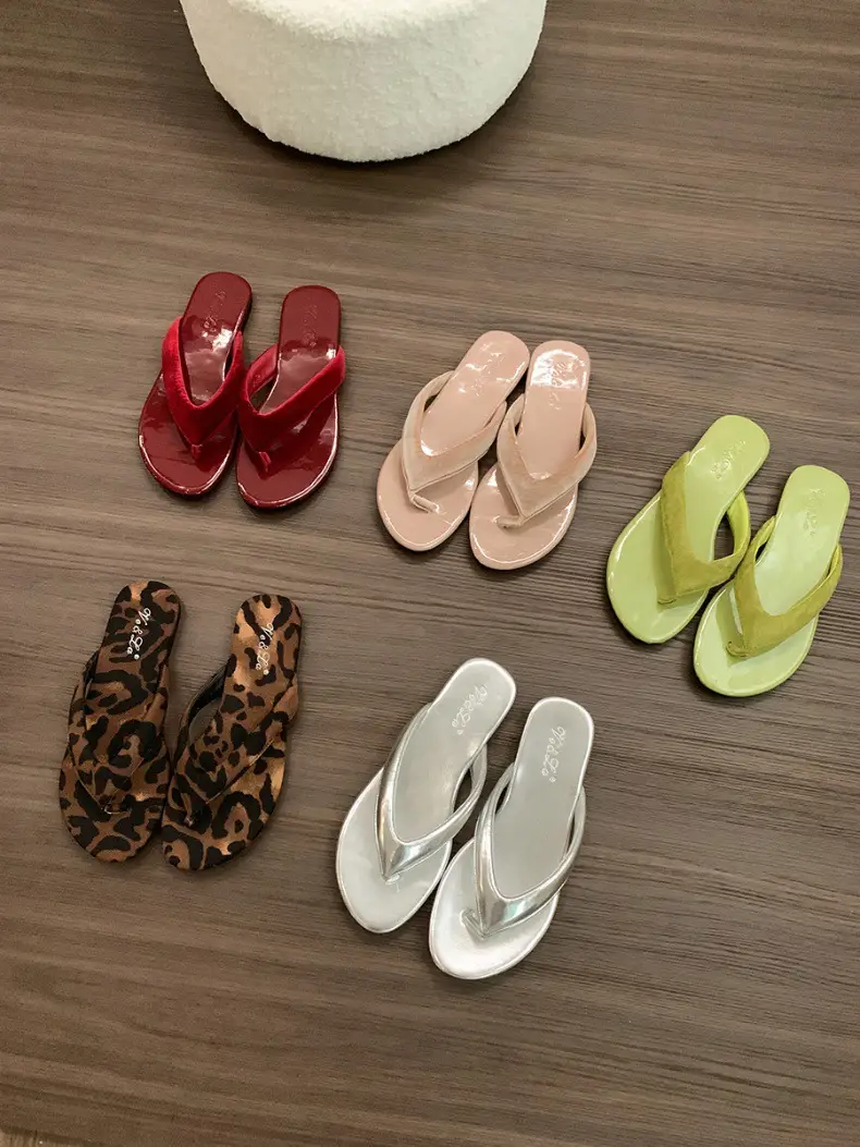 Flat Slippers Women's Summer Outer Wear New Korean-style Flip-flops French Retro Dress Elegant Toe Sandals — feature 6