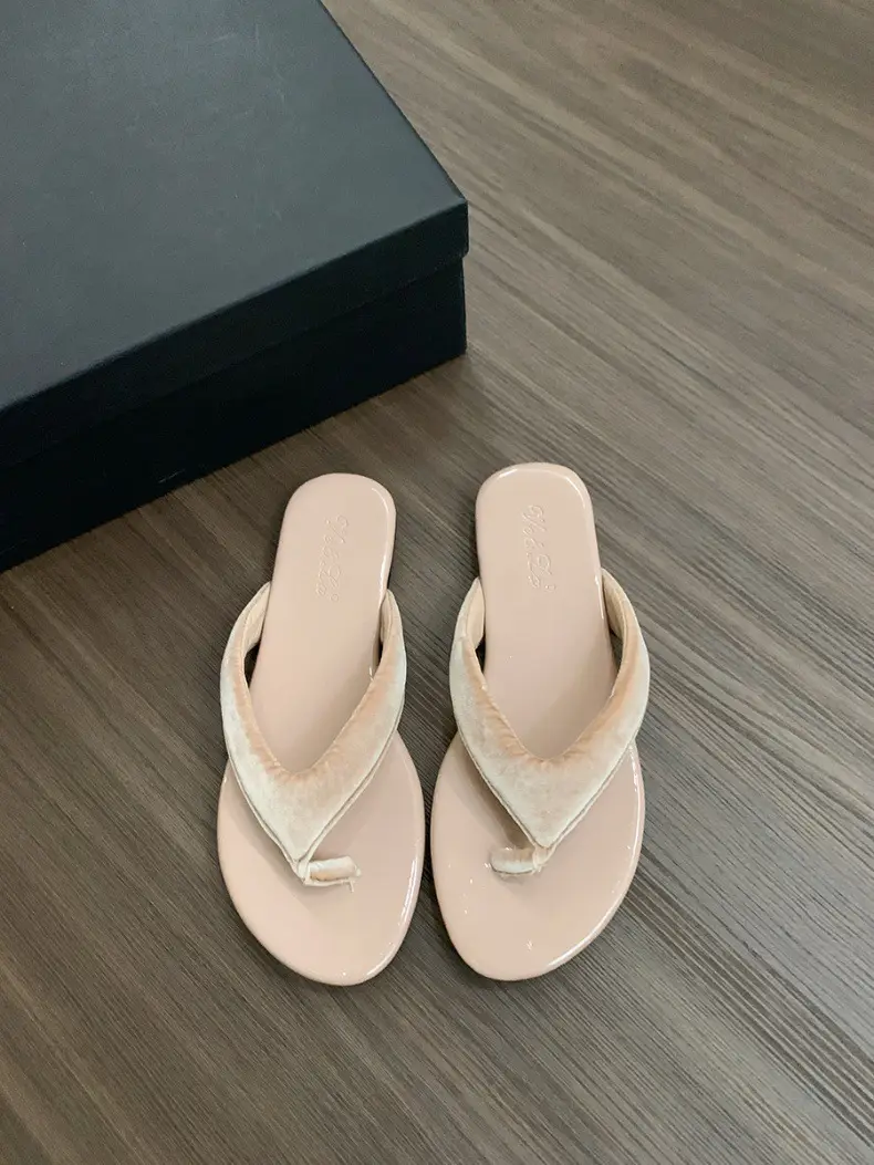 Flat Slippers Women's Summer Outer Wear New Korean-style Flip-flops French Retro Dress Elegant Toe Sandals — feature 7