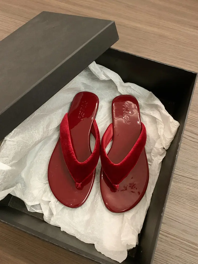 Flat Slippers Women's Summer Outer Wear New Korean-style Flip-flops French Retro Dress Elegant Toe Sandals — feature 8