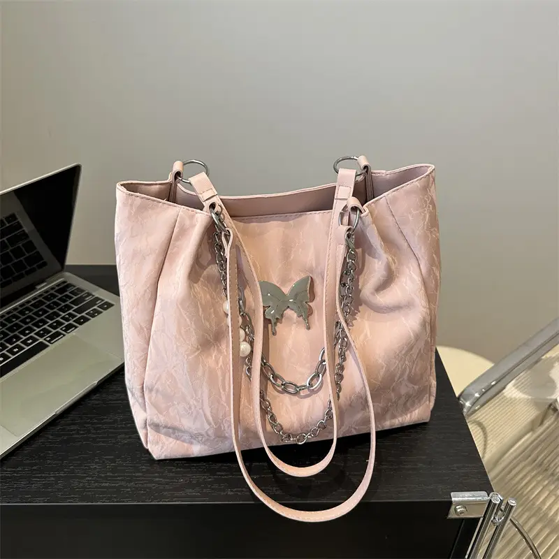 Pink Butterfly Chain Shoulder Bag for Women - Image 6