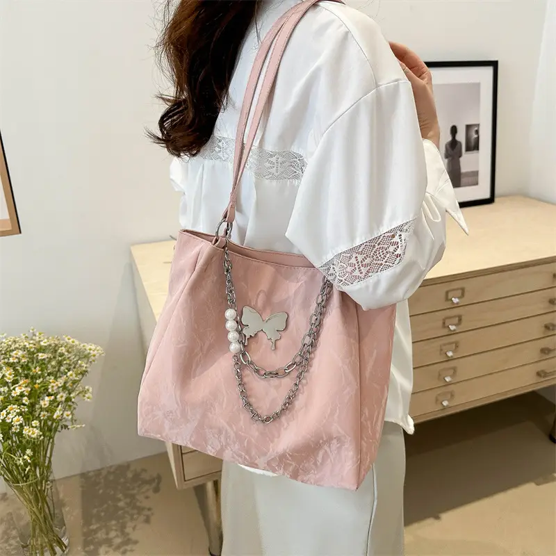 Pink Butterfly Chain Shoulder Bag for Women - Image 5