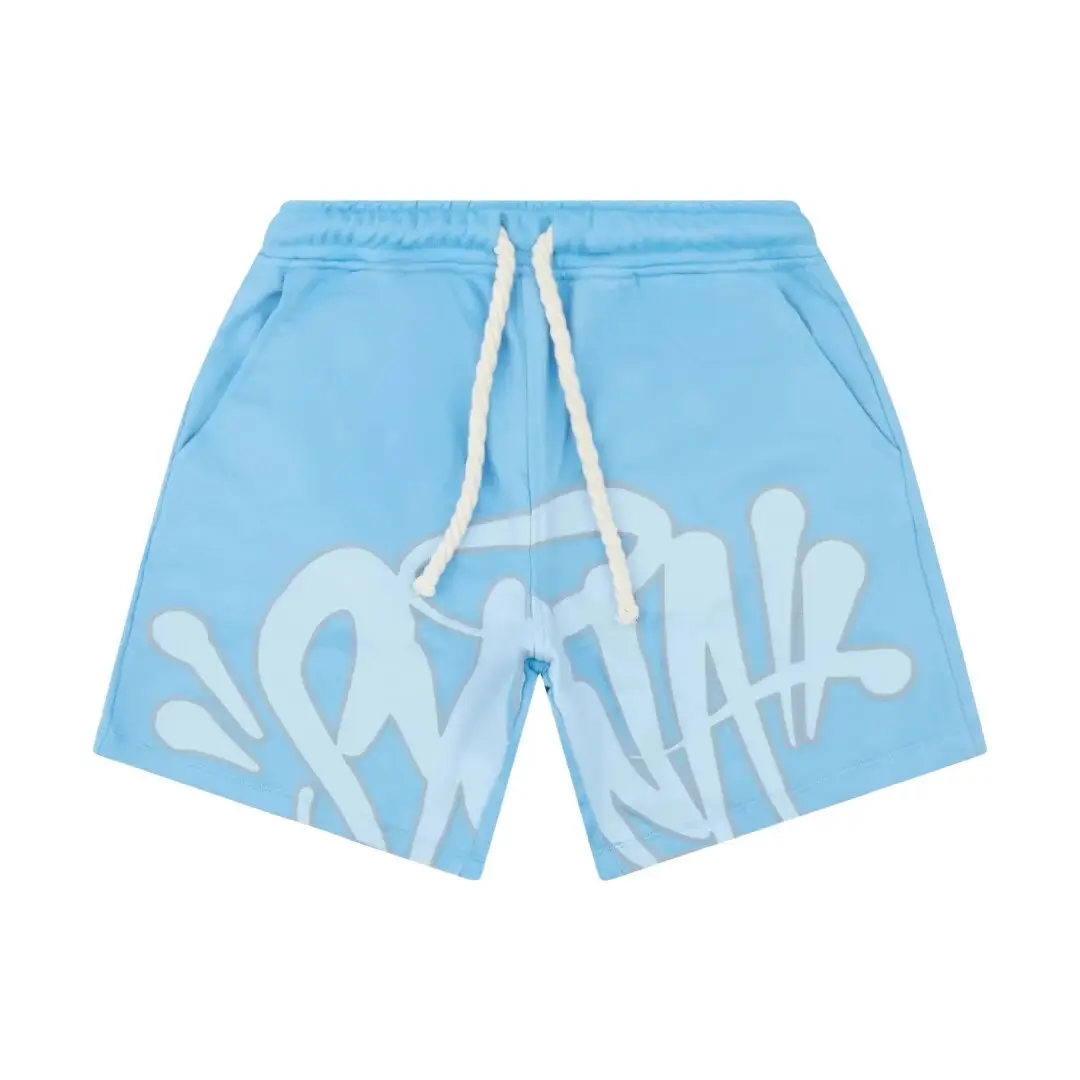 Light Blue Letter Print Short Sleeve Top & Shorts Set — feature 15