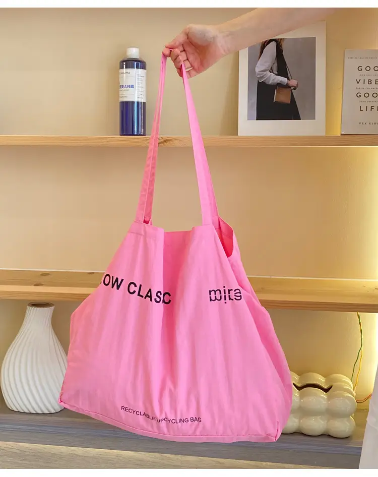 Pink Canvas Shoulder Bag Low Classic Large Capacity — feature 10