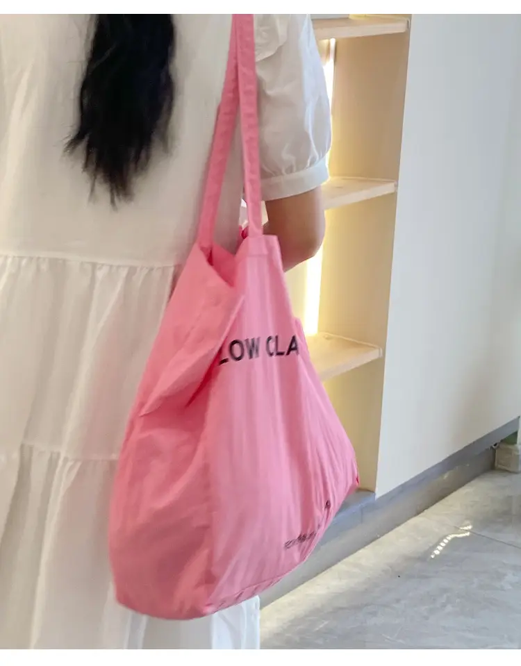 Pink Canvas Shoulder Bag Low Classic Large Capacity — feature 9