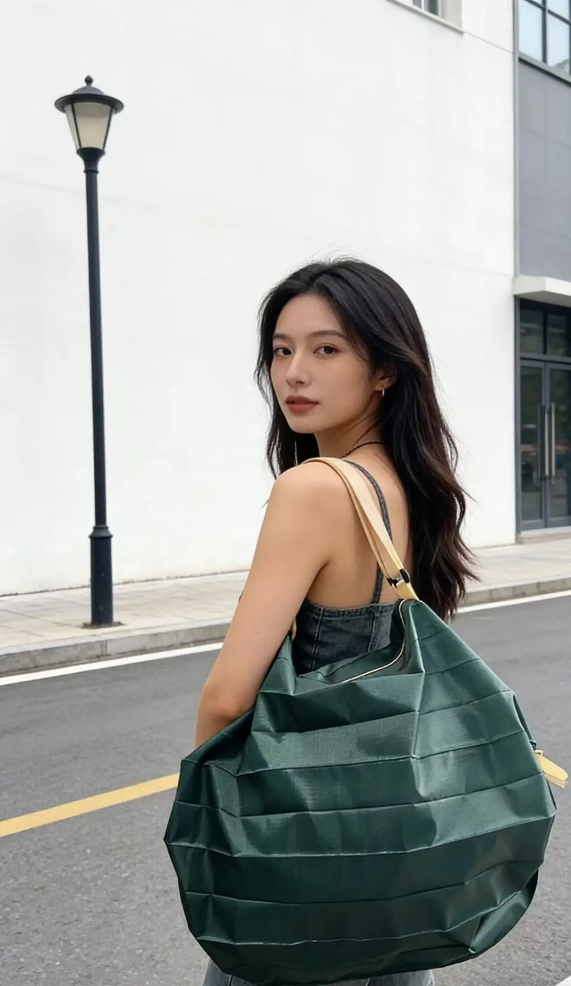 Japanese Floral Travel Bag 210D Green Travel Shoulder — feature 41