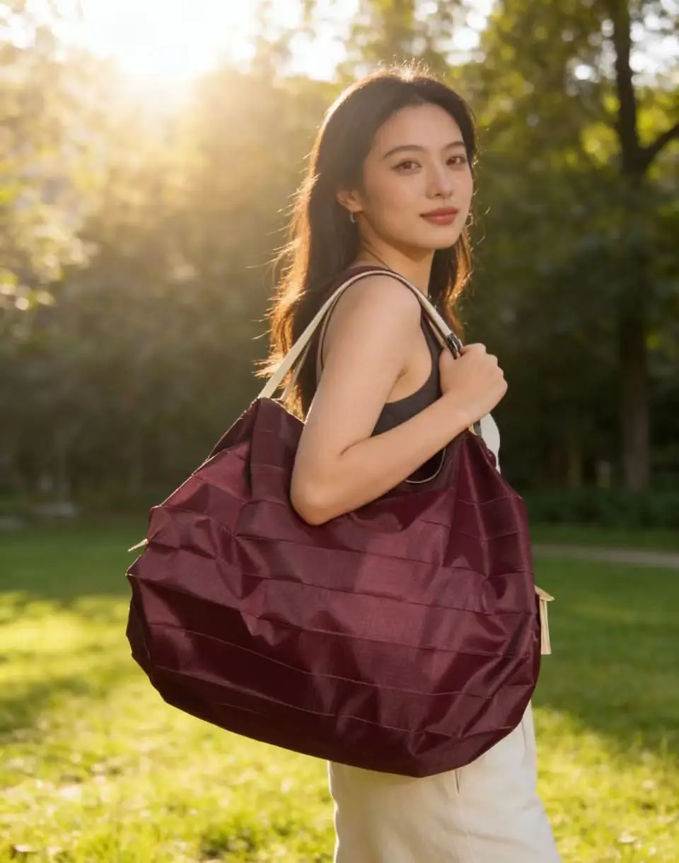 Japanese Floral Travel Bag 210D Green Travel Shoulder — feature 49