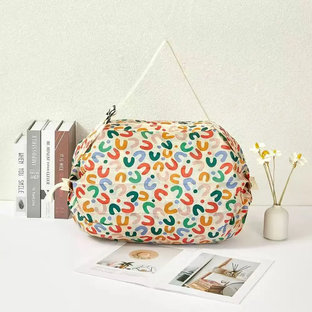 Japanese Floral Travel Bag 210D Green Travel Shoulder