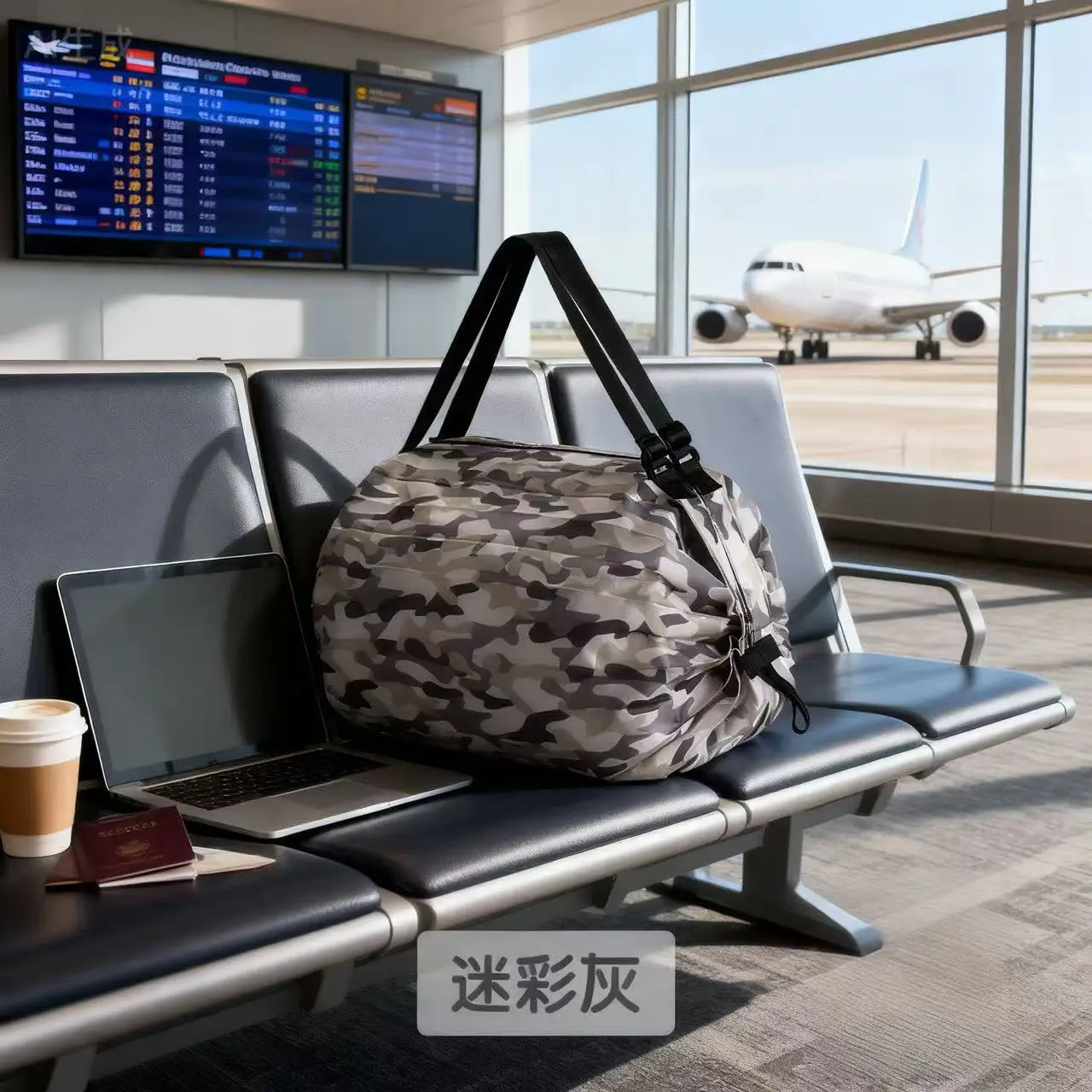 Japanese Floral Travel Bag 210D Green Travel Shoulder