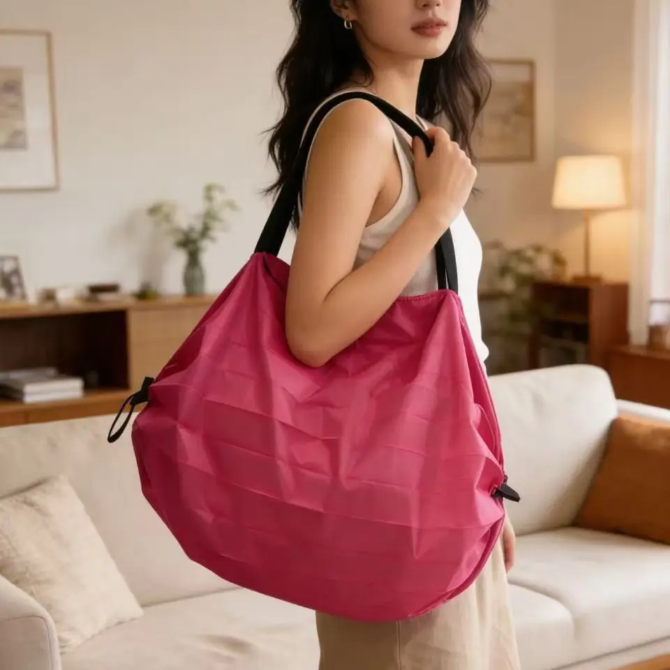 Japanese Floral Travel Bag 210D Green Travel Shoulder