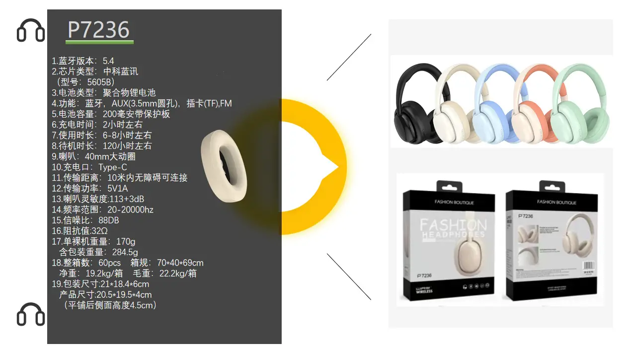 Wireless Over-Ear Headphones Bluetooth 5.3 Silver Cartoon Graffiti — feature 4