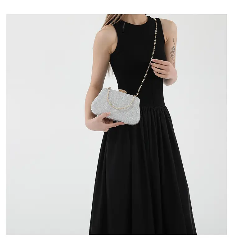 Women's Pink Sparkly Shoulder Bag with Chain Strap — feature 10