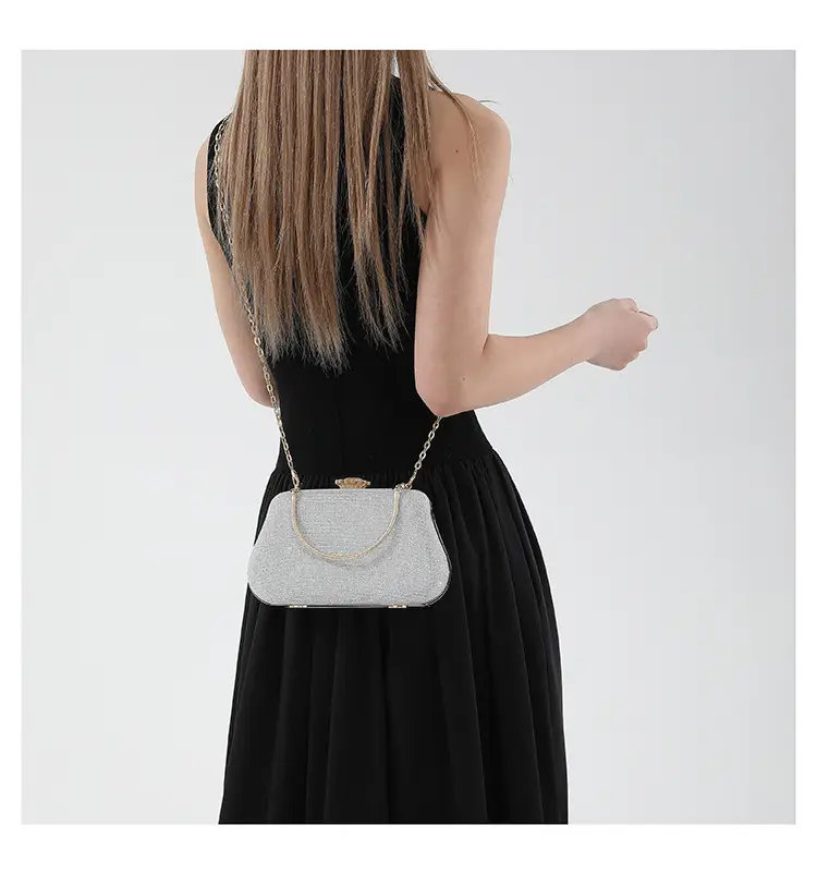 Women's Pink Sparkly Shoulder Bag with Chain Strap — feature 11