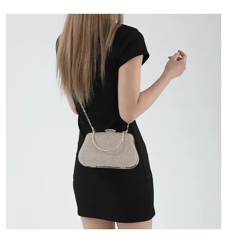 Women's Pink Sparkly Shoulder Bag with Chain Strap — feature 16
