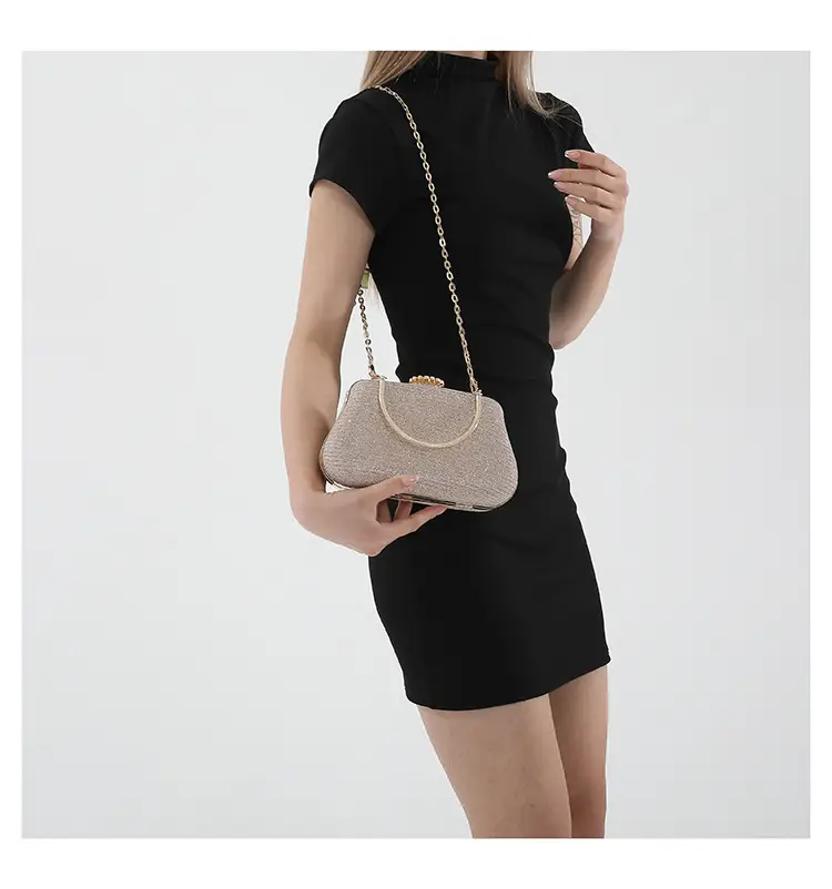 Women's Pink Sparkly Shoulder Bag with Chain Strap — feature 17
