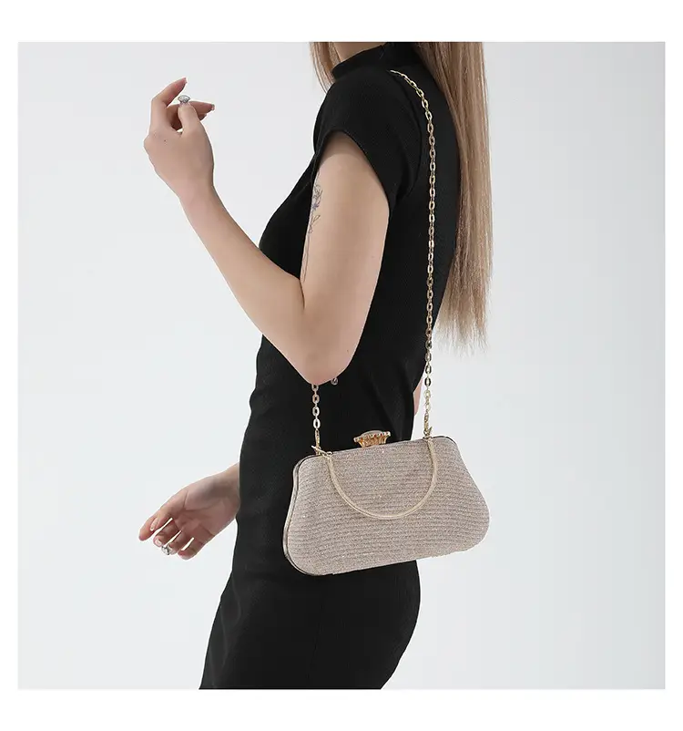 Women's Pink Sparkly Shoulder Bag with Chain Strap — feature 18