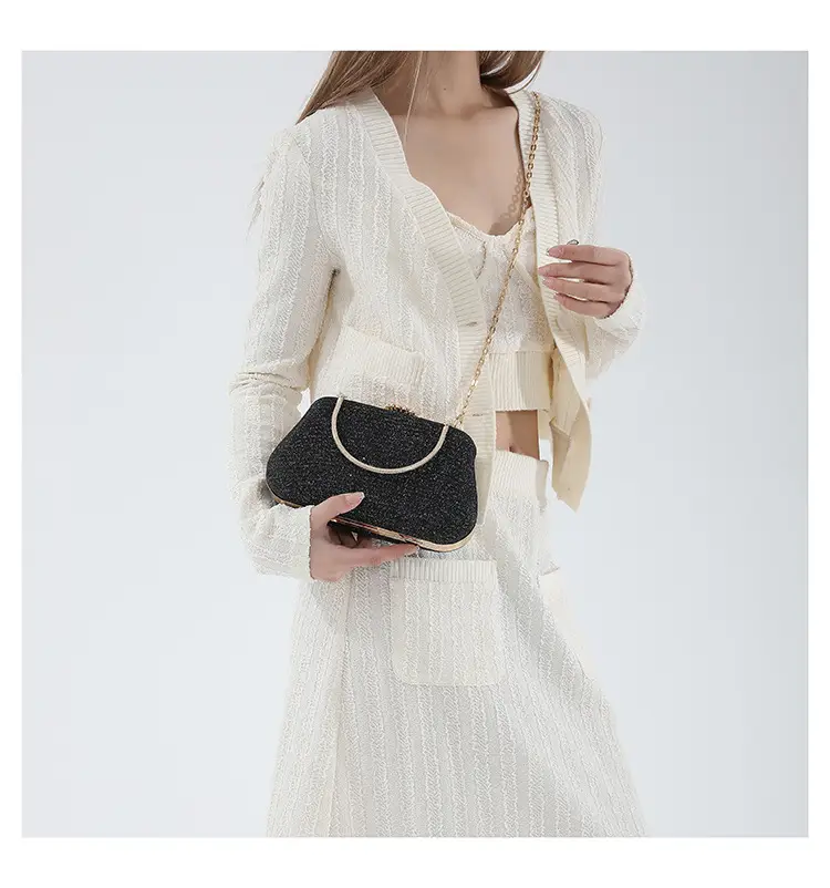 Women's Pink Sparkly Shoulder Bag with Chain Strap — feature 19