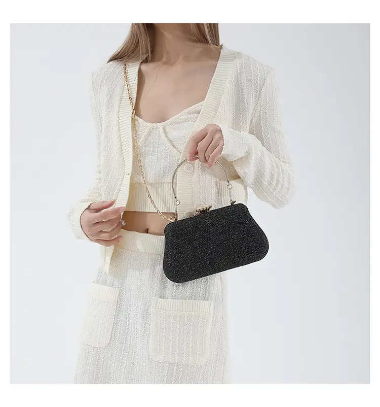 Women's Pink Sparkly Shoulder Bag with Chain Strap — feature 20