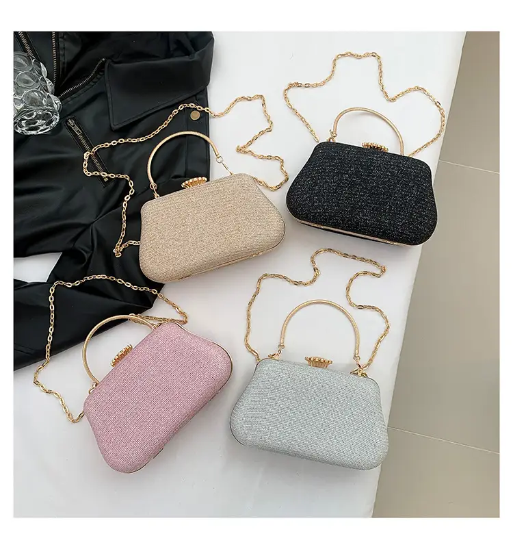 Women's Pink Sparkly Shoulder Bag with Chain Strap — feature 22