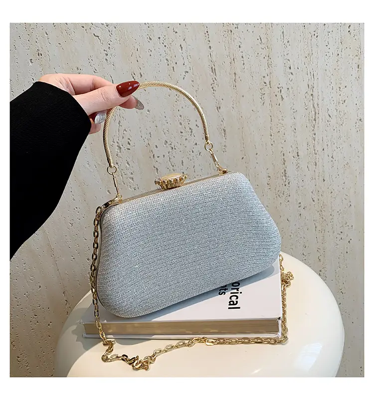 Women's Pink Sparkly Shoulder Bag with Chain Strap — feature 23