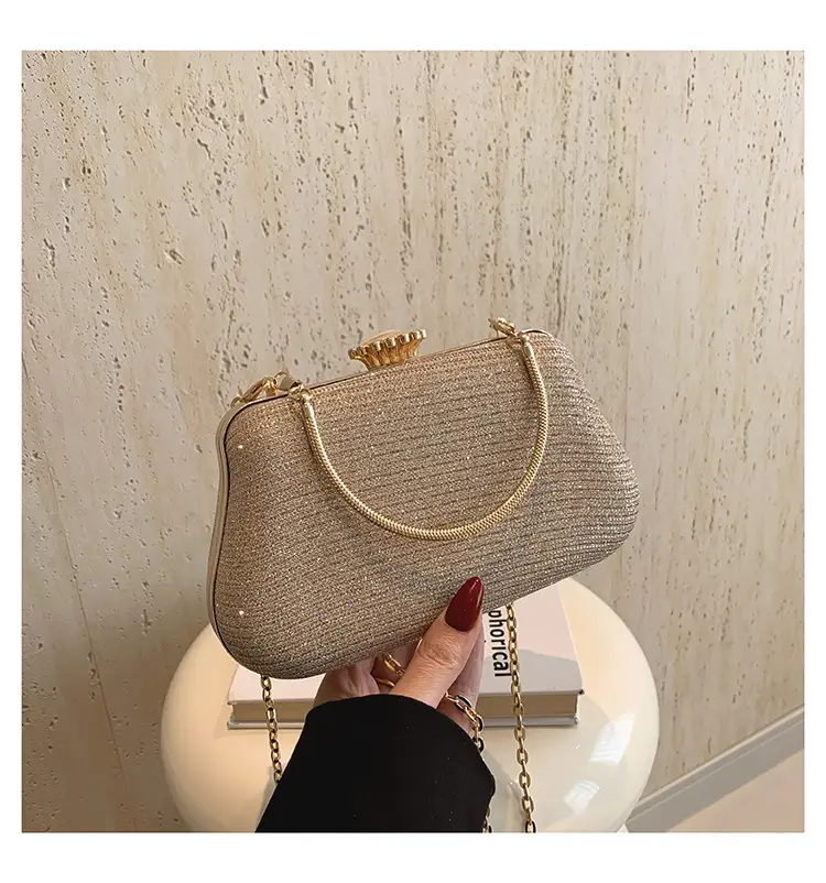 Women's Pink Sparkly Shoulder Bag with Chain Strap — feature 24