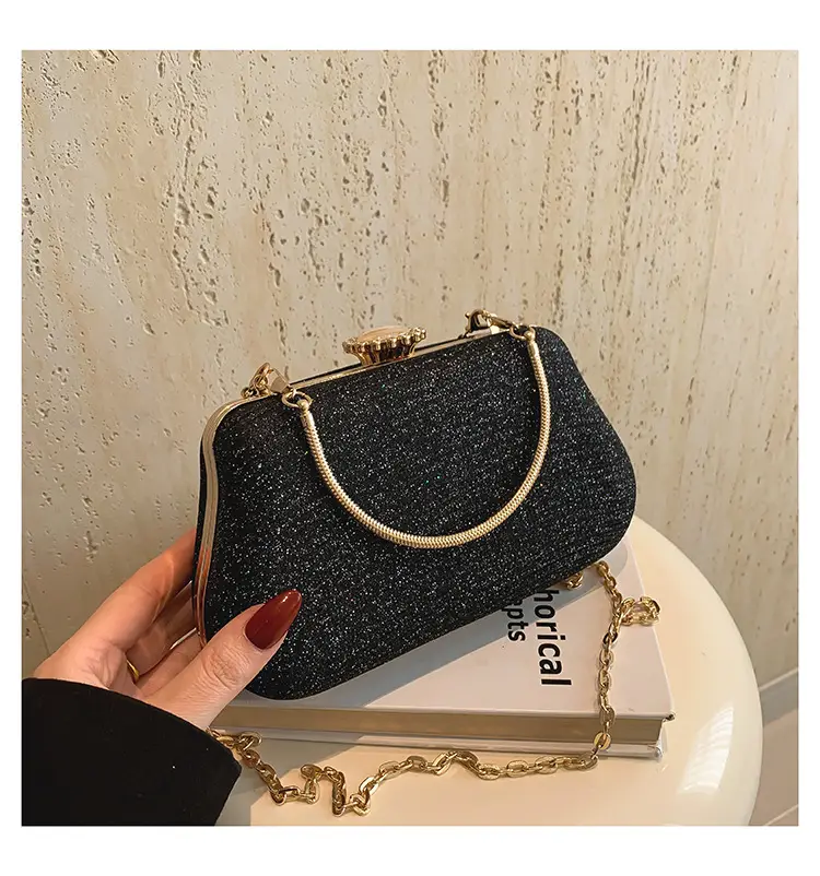 Women's Pink Sparkly Shoulder Bag with Chain Strap — feature 25