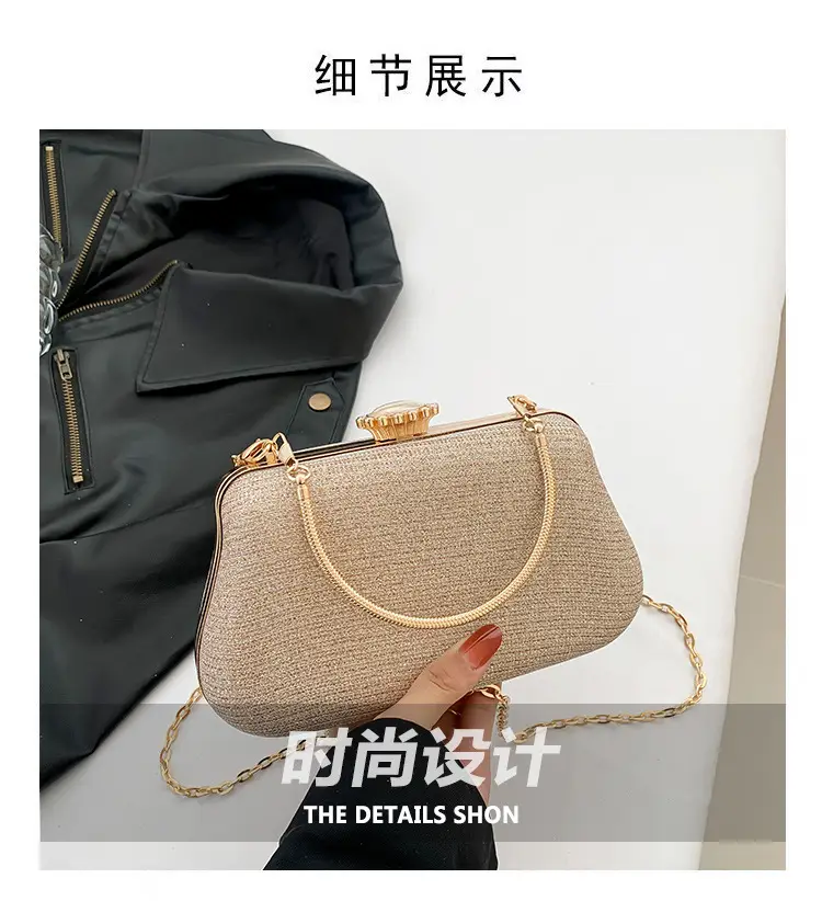 Women's Pink Sparkly Shoulder Bag with Chain Strap — feature 3
