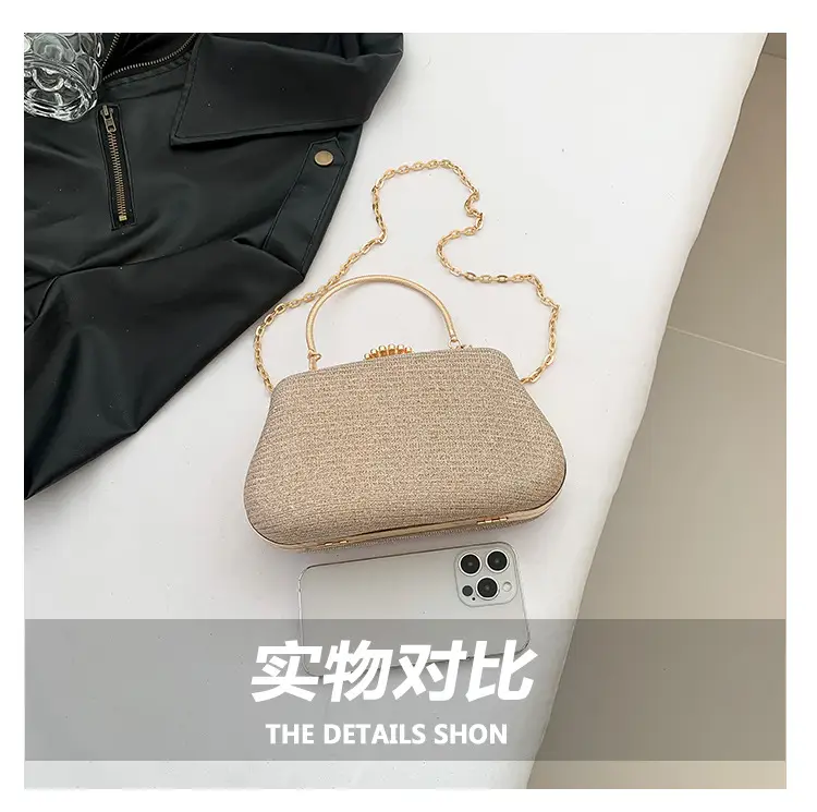 Women's Pink Sparkly Shoulder Bag with Chain Strap — feature 6