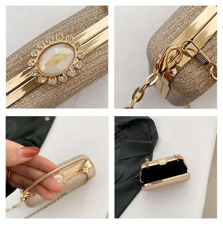 Women's Pink Sparkly Shoulder Bag with Chain Strap — feature 9