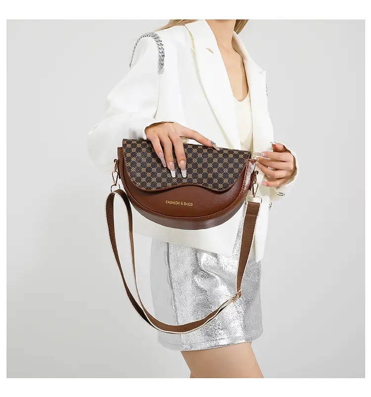 Korean Vintage Leopard Print Saddle Bag for Women — feature 20