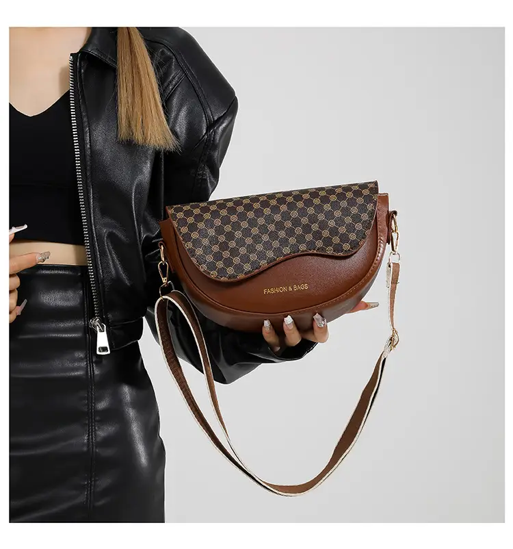 Korean Vintage Leopard Print Saddle Bag for Women — feature 22