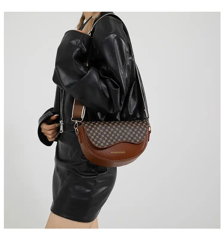 Korean Vintage Leopard Print Saddle Bag for Women — feature 23