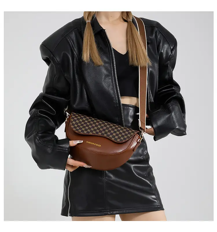Korean Vintage Leopard Print Saddle Bag for Women — feature 24