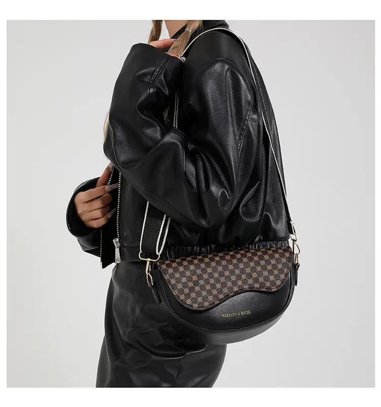Korean Vintage Leopard Print Saddle Bag for Women — feature 26