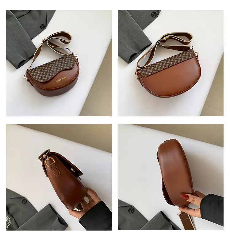Korean Vintage Leopard Print Saddle Bag for Women — feature 8
