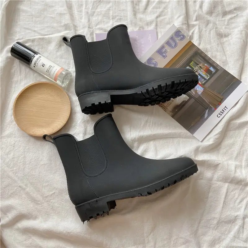 Women's New Style Waterproof Rain Boots White Fleece Lined — feature 10
