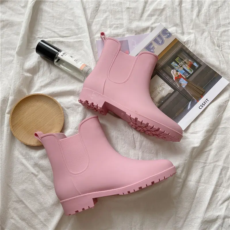 Women's New Style Waterproof Rain Boots White Fleece Lined — feature 8